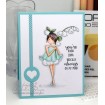 TINY TOWNIE GARDEN GIRL LILY OF THE VALLEY RUBBER STAMP